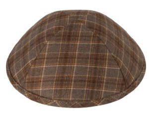 Picture of iKippah Brown and Camel Box Plaid Size 5